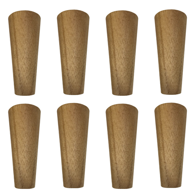 Kit 8 Pés De 20 Cm Cônico Retrô Para Móveis Pé Palito - Com Kit de Chapas para inclinar