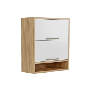 Armário Aéreo p/ Cozinha Syrah Nicho c/ 2 Portas Basculante 80cm Amendoa/Branco - Ronipa em Oferta na Shopee