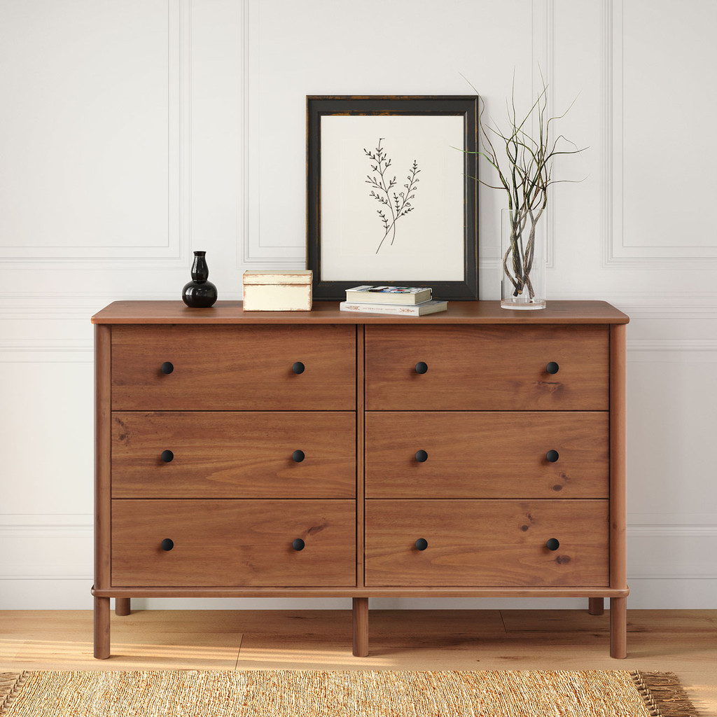 Cômoda para Quarto Madeira 6 Gavetas Moderna Apoana Castanho em Oferta na Shopee