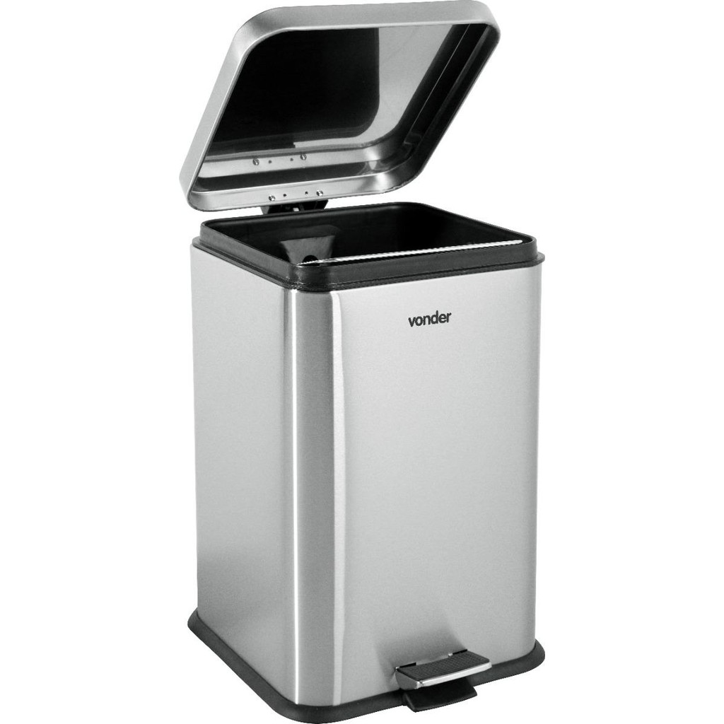 Lixeira Retangular 20L Inox Vonder - Home & Living