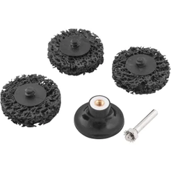 Jogo Esponja Abrasiva 50mm Haste 1/4 Preta com Suporte 5 Peças