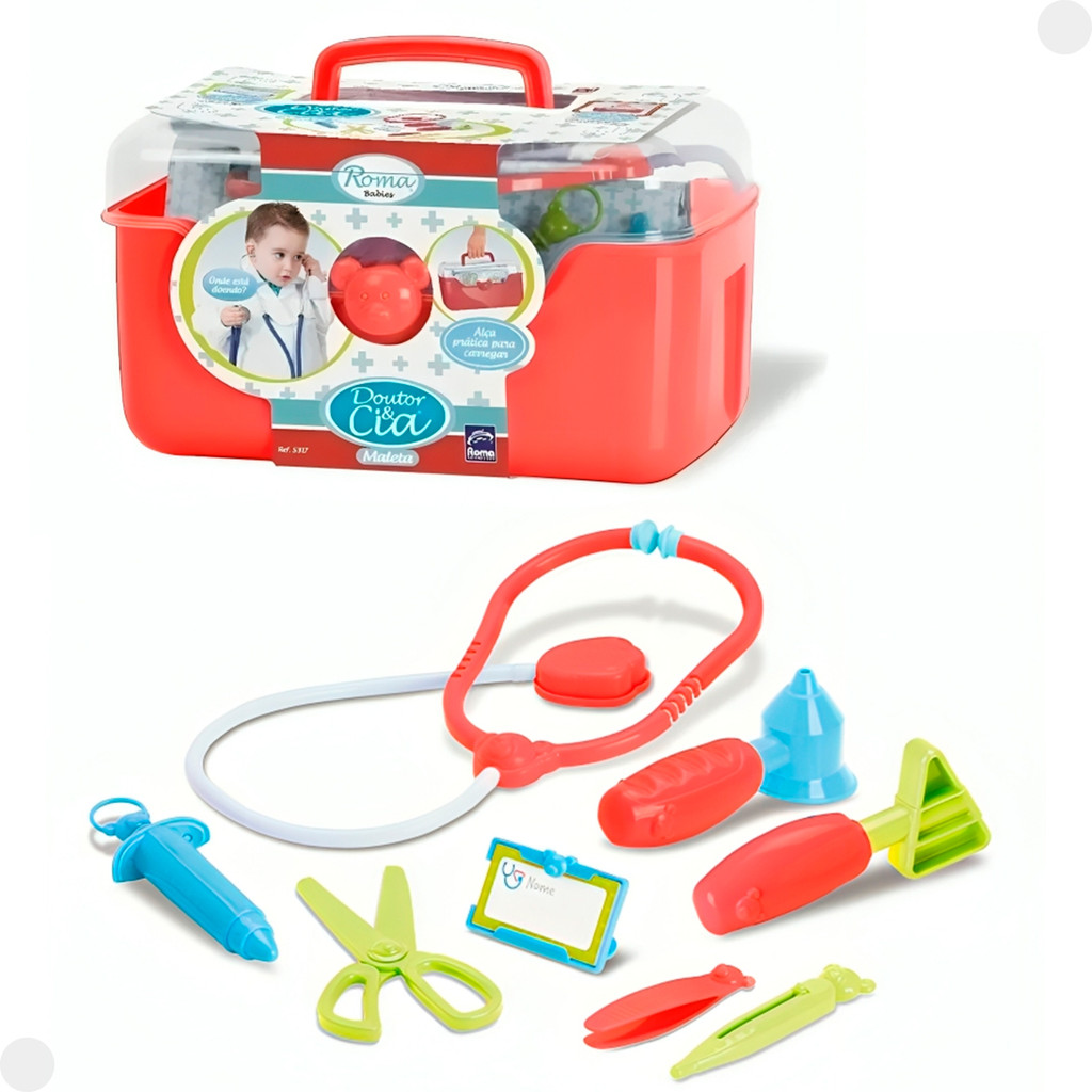 Maleta Médico Doutor E Cia Vermelho 5317 - Roma em Oferta na Shopee