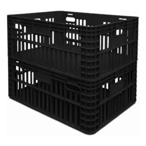 Caixa Plástico 118 Litros Vazada Preta Organizadora Frangão em Oferta na Shopee