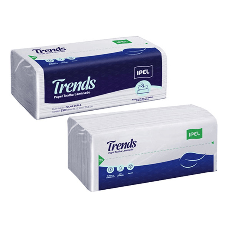 Papel Toalha Interfolha 2 Dobras Folha Dupla 250 folhas Ipel Trends - Home & Living