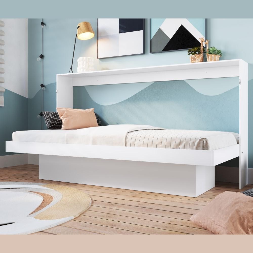 Cama de Solteiro com Estação de Trabalho Latino Branca em Oferta na Shopee