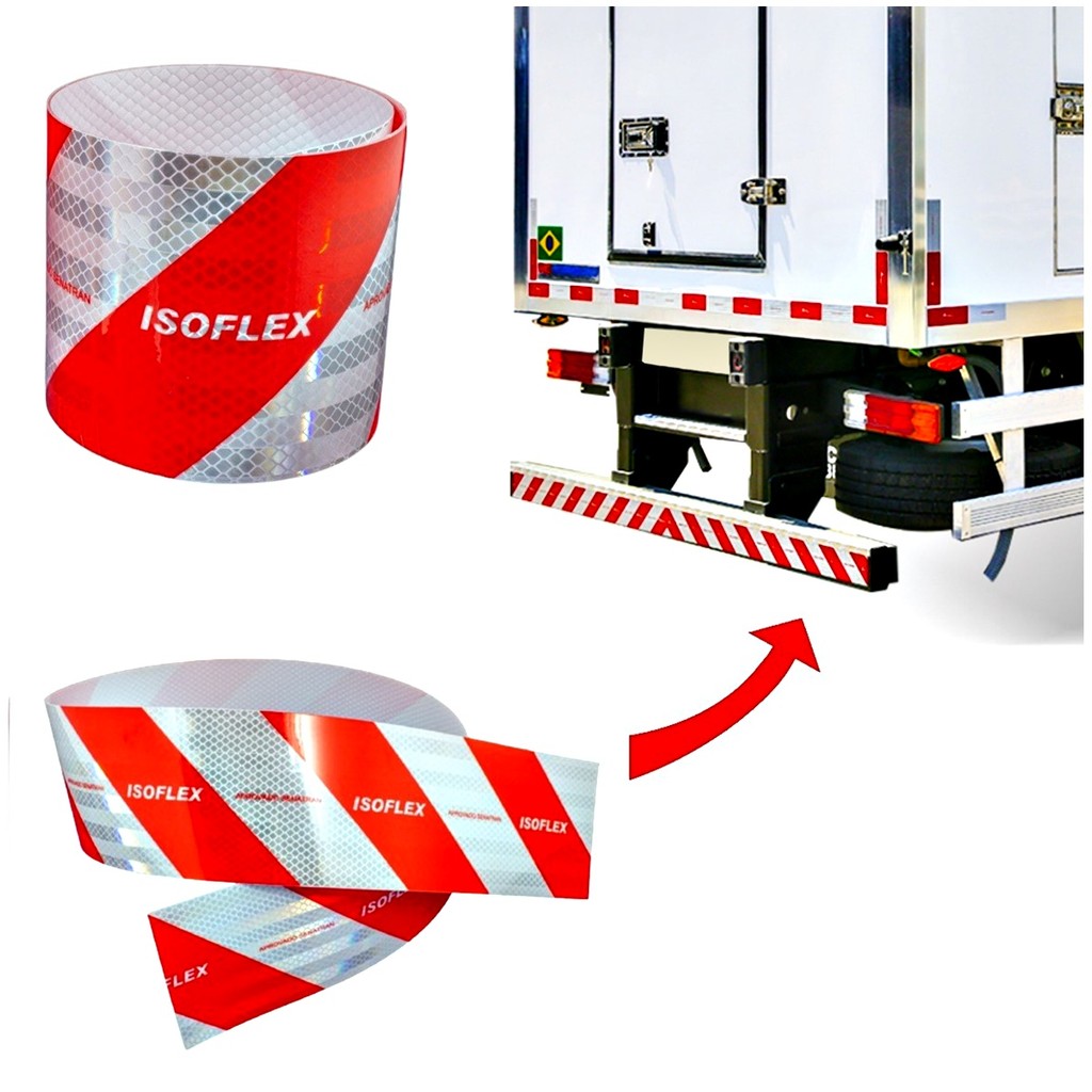 Faixa Refletiva Para Parachoque Traseiro Caminhão 2,40mt em Oferta na Shopee