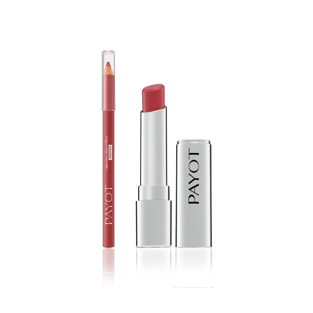 KIT LABIAL PAYOT - 2:  Batom ROSA QUEIMADO + Lápis HIBISCO - Beauty