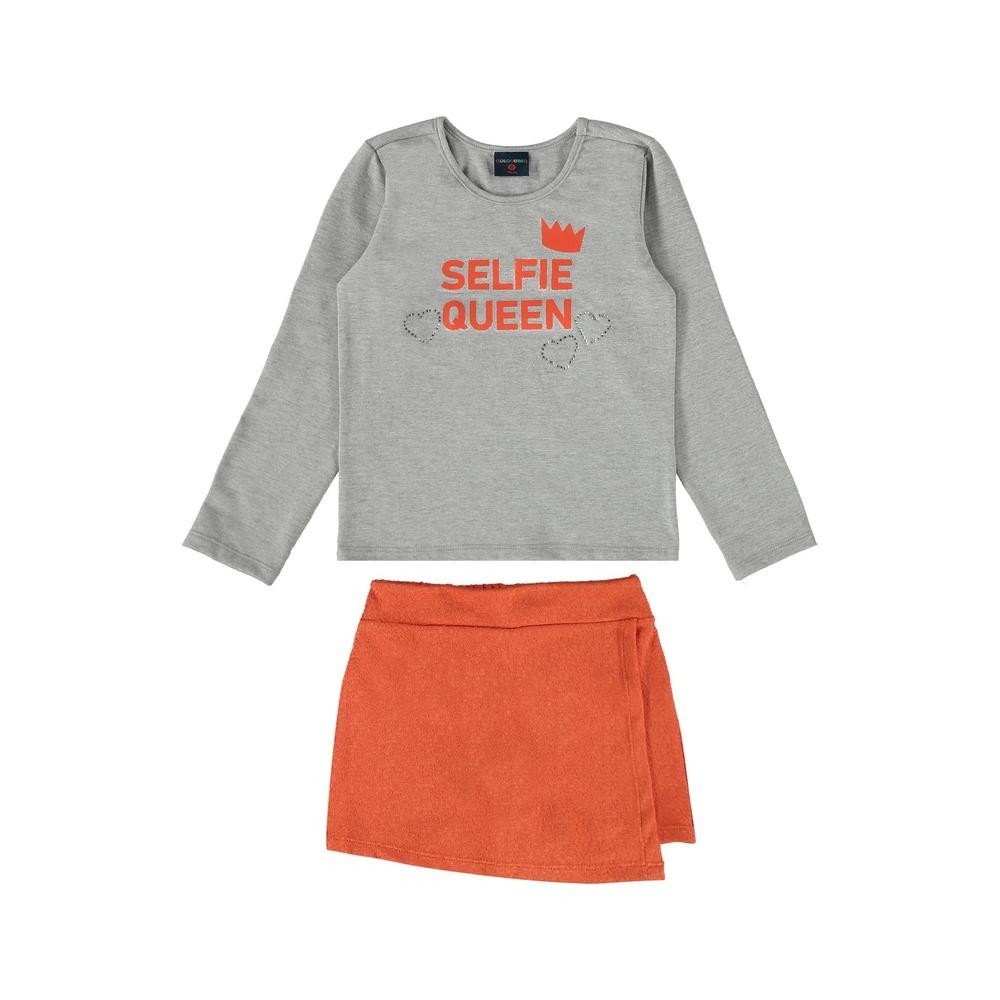 Conjunto Blusa e Short-Saia Infantil para Menina Guloseima em Oferta na Shopee