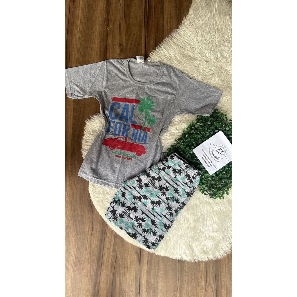 conjunto juvenil  menino verão Calção + camiseta (tamanho 10)