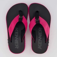 Chinelo Kenner Kivah Feminino Preto e Rosa