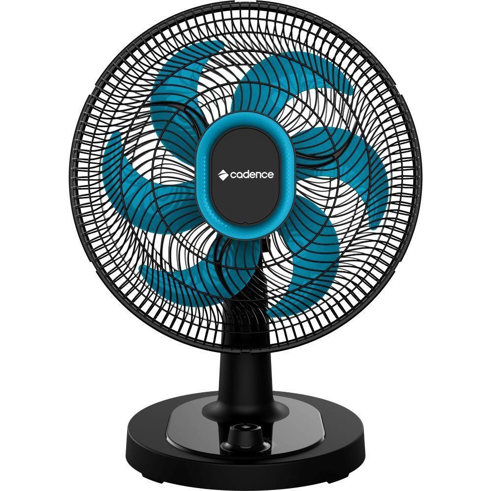 Ventilador de Mesa Cadence Refresh Turbo Pro 6 Pás Preto e Azul VTR420 127V em Oferta na Shopee