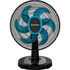 Ventilador de Mesa Cadence Refresh Turbo Pro 6 Pás Preto e Azul VTR420 127V