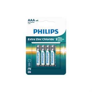 Pilha Zinco AAA Philips Bateria Carvão 3A Palito 4 unidades em Oferta na Shopee