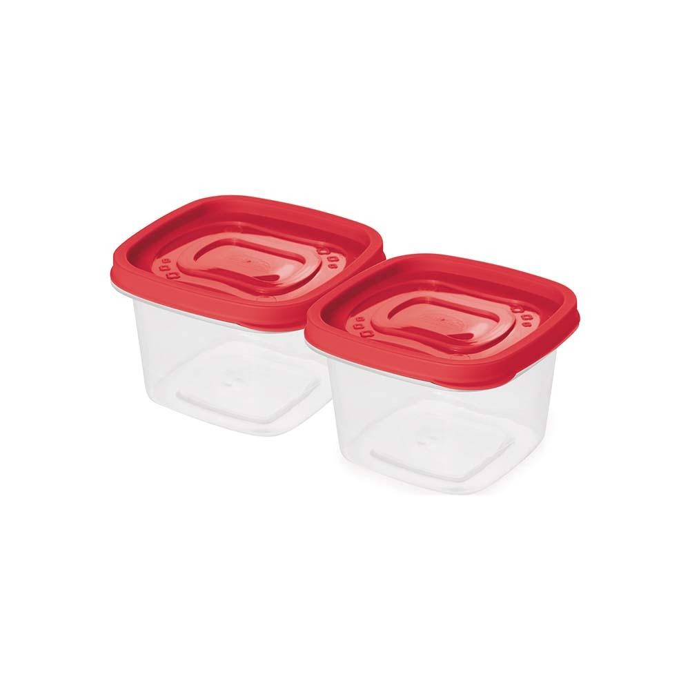 Conjunto de Potes de Plástico Quadrados 500 ml Clic 2 Unidad em Oferta na Shopee