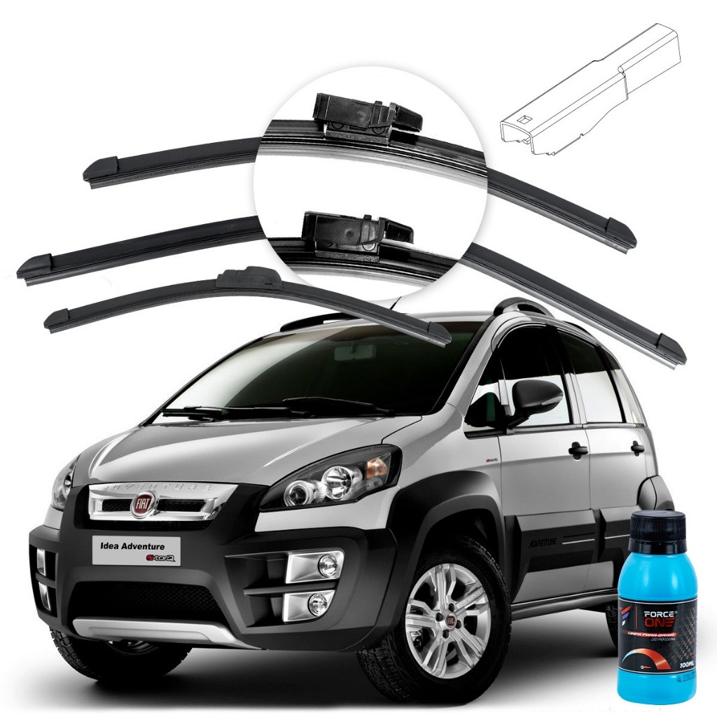 Palheta Limpador de Parabrisa Fiat Idea Adventure ano 10 a 14 Especifica Dianteiro e Traseiro em Oferta na Shopee