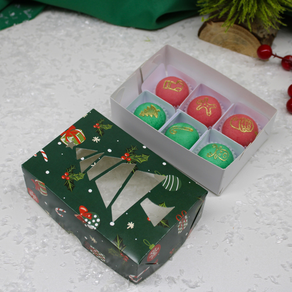 10 embalagens para 6 doces  Pinheiro verde (12x8x4)