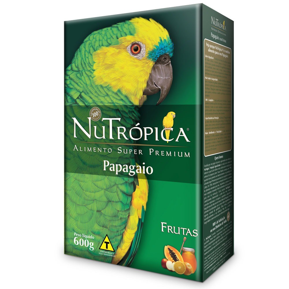 Ração Super Premium Nutrópica Papagaio com Frutas - 600g em Oferta na Shopee
