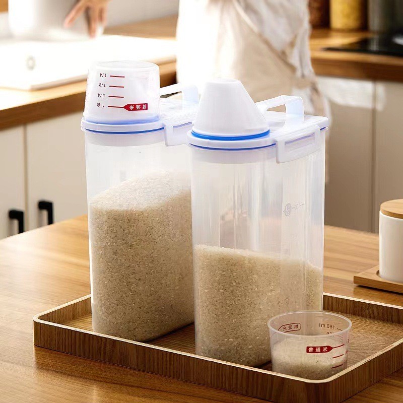 Pote Hermético 2.5L com Copo Medidor Bico Dosador Cozinha Mantimentos Lavanderia Multiuso