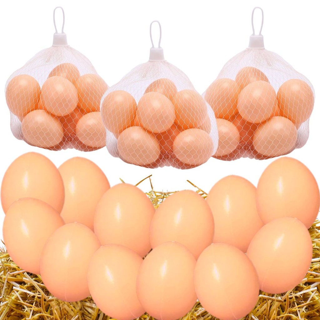 Kit 48 Ovos Falsos De Plástico Para Indez Galinha Poedeira em Oferta na Shopee