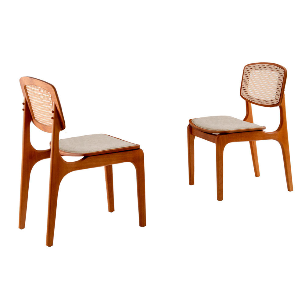 Conjunto com 2 cadeiras Malta Premium em Madeira Maciça para Sala de Jantar Moderna Mobília em Oferta na Shopee