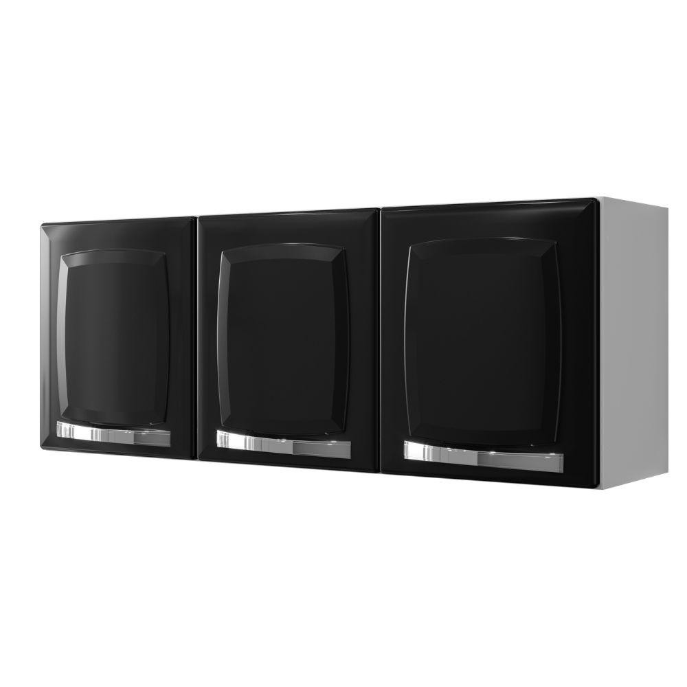 Armário de Cozinha Aéreo Itatiaia Aço 3 Portas Rose Preto em Oferta na Shopee