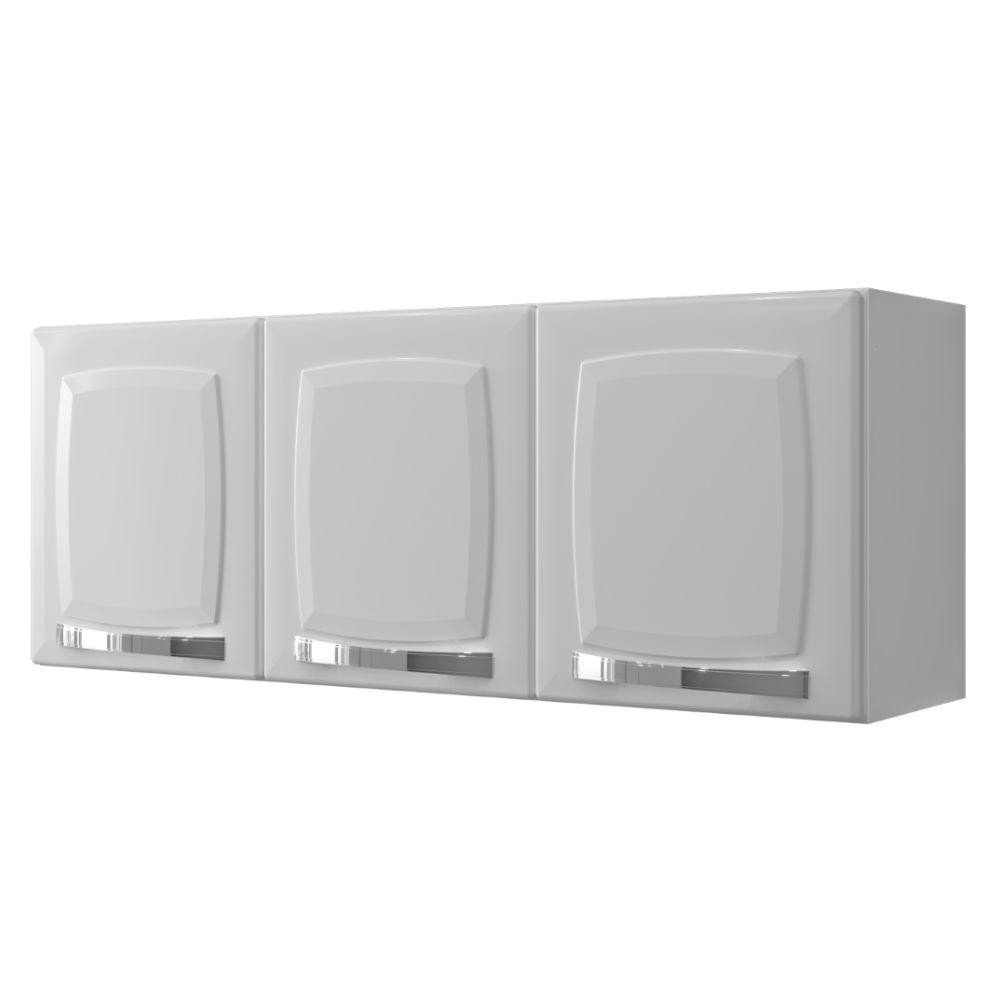 Armário de Cozinha Aéreo Itatiaia 3 Portas Rose Branco Neve em Oferta na Shopee