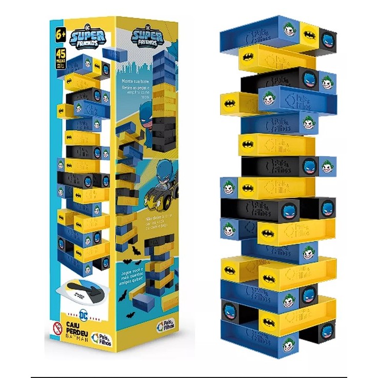 Jogo Caiu Perdeu Batman Brinquedo Torre Equilíbrio