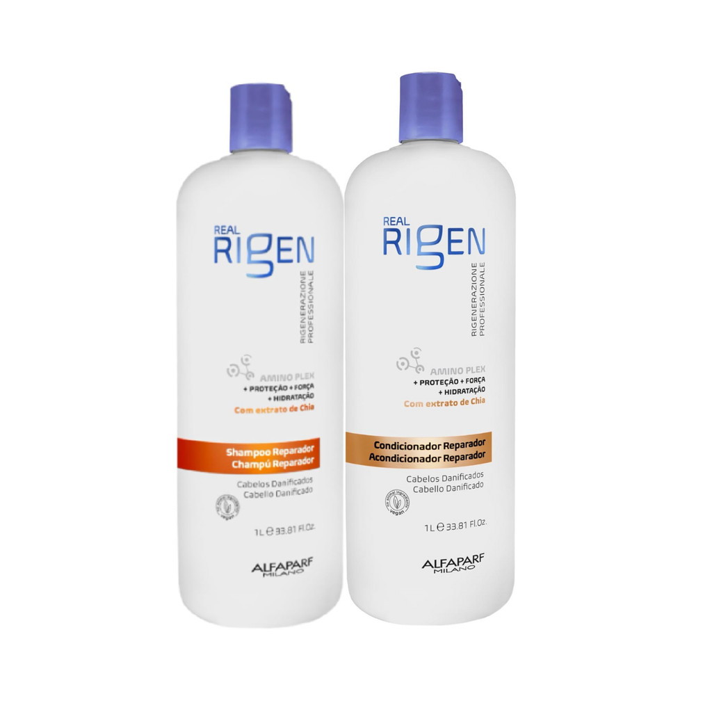 Kit Shampoo + Condicionador  Alfaparf Milano Real Rigen 1L