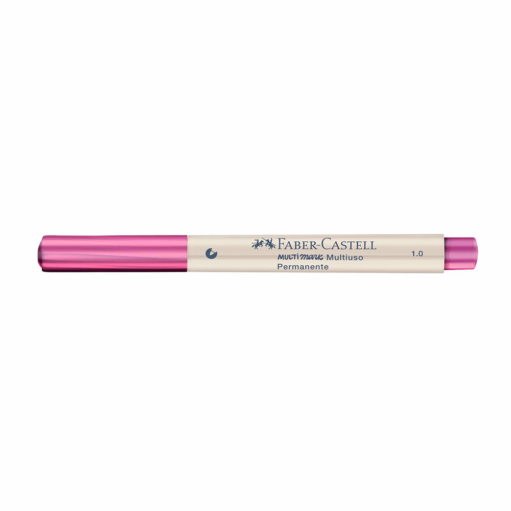 Pincel marcador multisuperfícies Multimark 1.0mm Rosa Metálico MM/10RSM815ZF Faber-Castell - Stationery