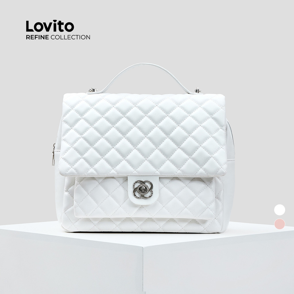 (Lovito Refine) Mochila Casual Diamante Mochila Portátil Para Mulheres LFR13062 - Women Bags