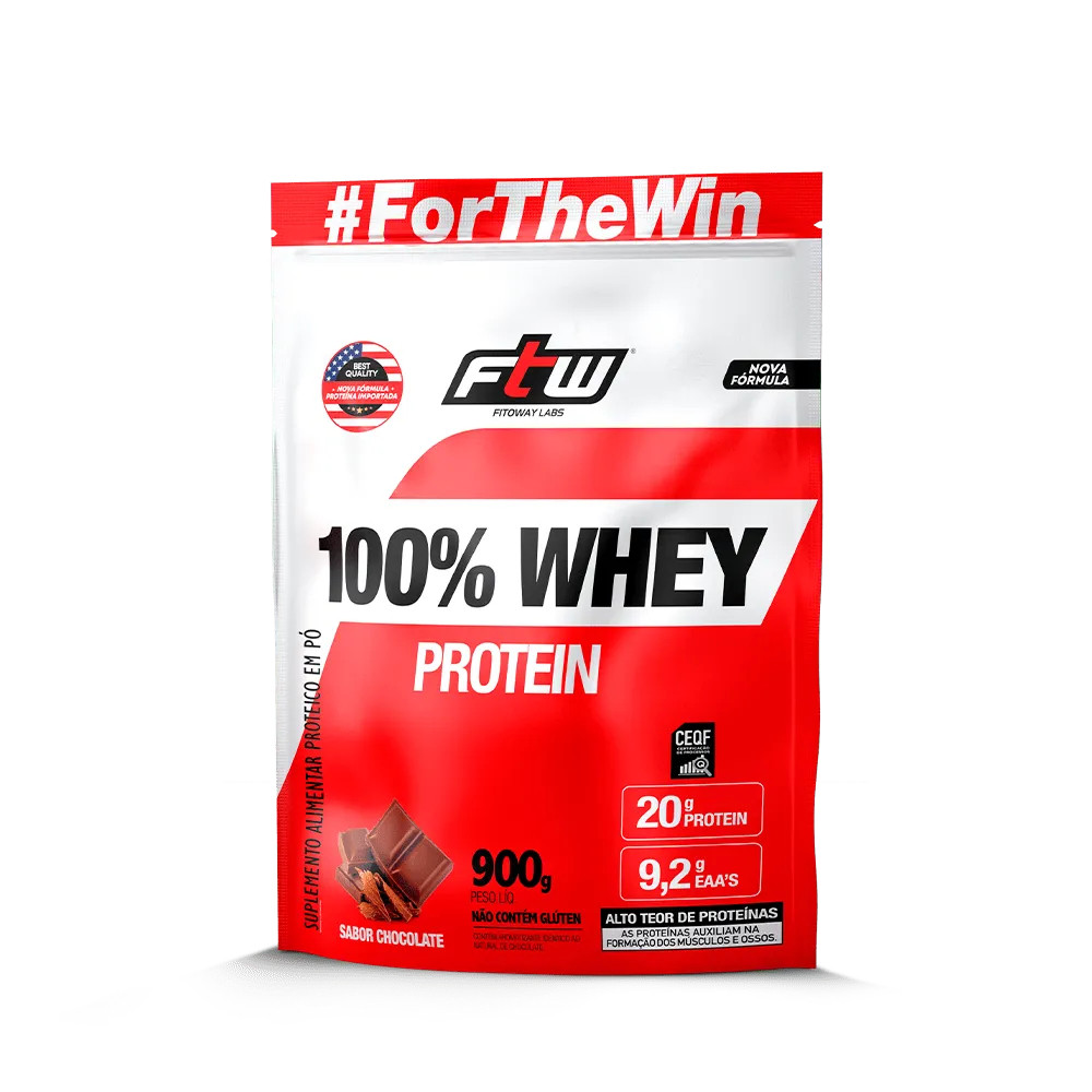 Kit Whey concetrado Morango Refil  900gr + creatina 150g - FTW - Health