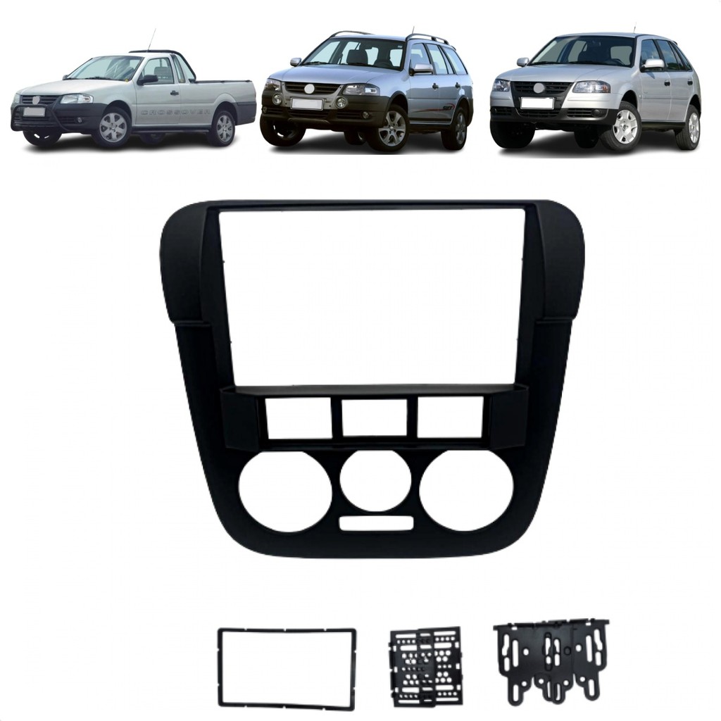 Moldura Multimidia 2 Din Gol Parati Saveiro G4 Preto em Oferta na Shopee