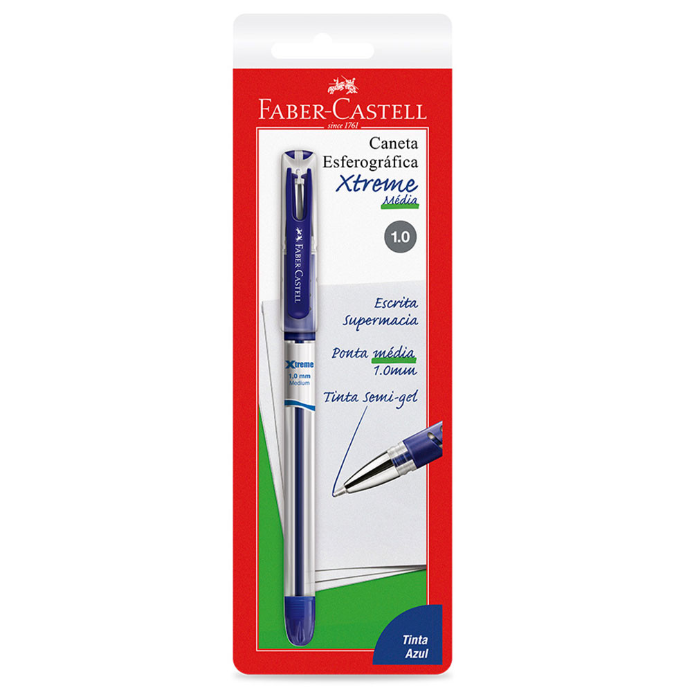 Caneta esferográfica 1.0 Xtreme Azul SM/XT10AZ.N com 1 unidade Faber-Castell em Oferta na Shopee