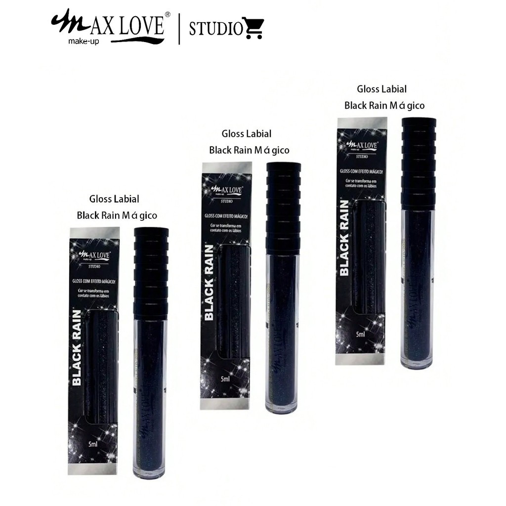 Kit Max Love Gloss Black Rain Efeito Mágico