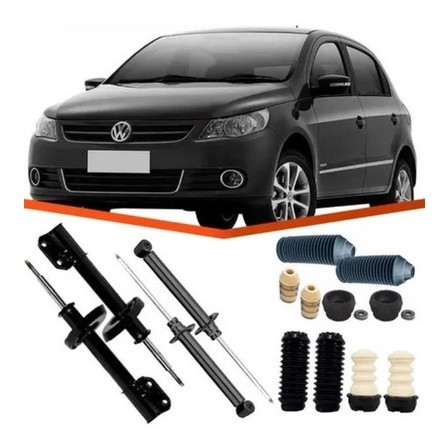 Kit Completo 4 Amortecedores + 4 Kits Suspensão - Gol G5 / Voyage G5 / Saveiro G5 - 2008 a 2012
