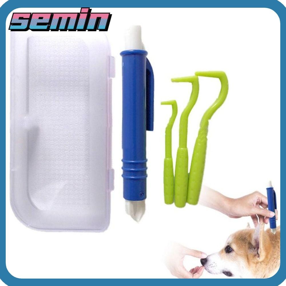 SEMIN 4pcs Clipe De Pinça De Carrapatos De Pulgas , Ganchos Com Caixa De Armazenamento Kits De Ferramentas De Remoção De