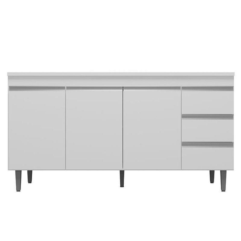 Balcão De Cozinha Andréia Com Tampo 150 Cm Branco – Ajl em Oferta na Shopee