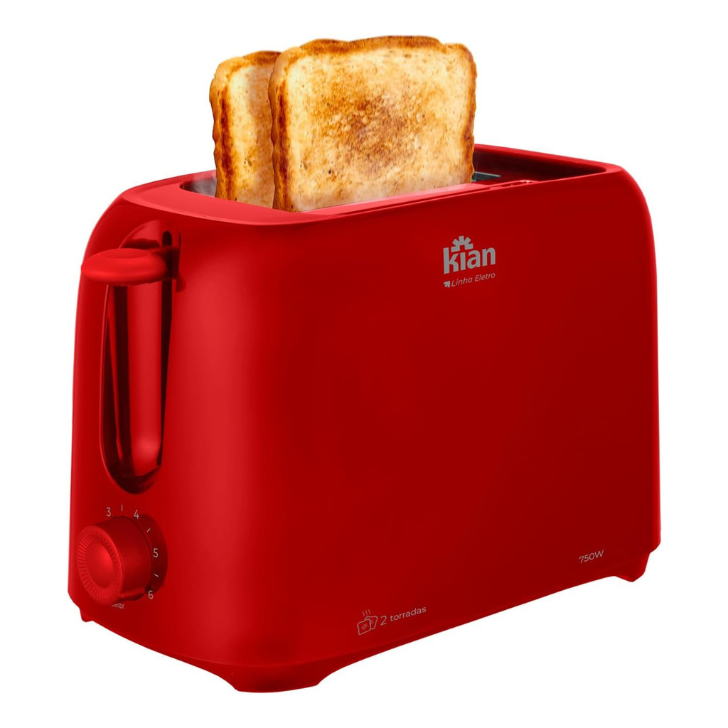 Torradeira Elétrica Kian 750w To-100 Cor Vermelho 220v