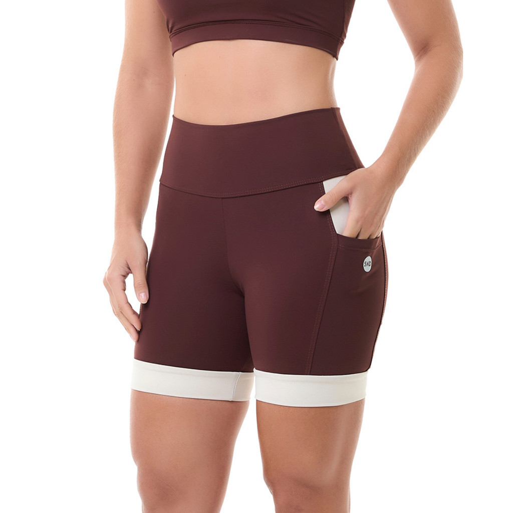 Bermuda Action Marrom SND Fitness em Oferta na Shopee