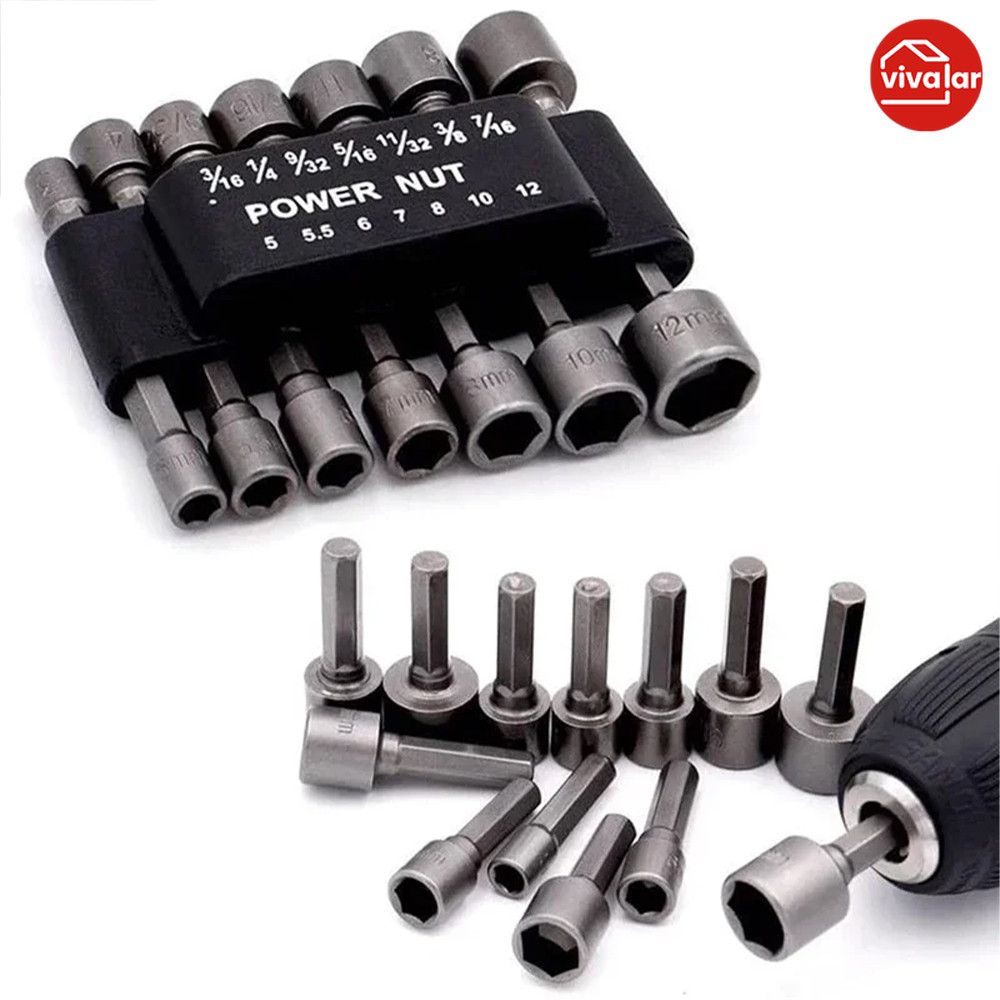 Kit de Bits Soquetes Canhão 5 a 13mm - Multifuncional Profissional para Ferramentas Manuais