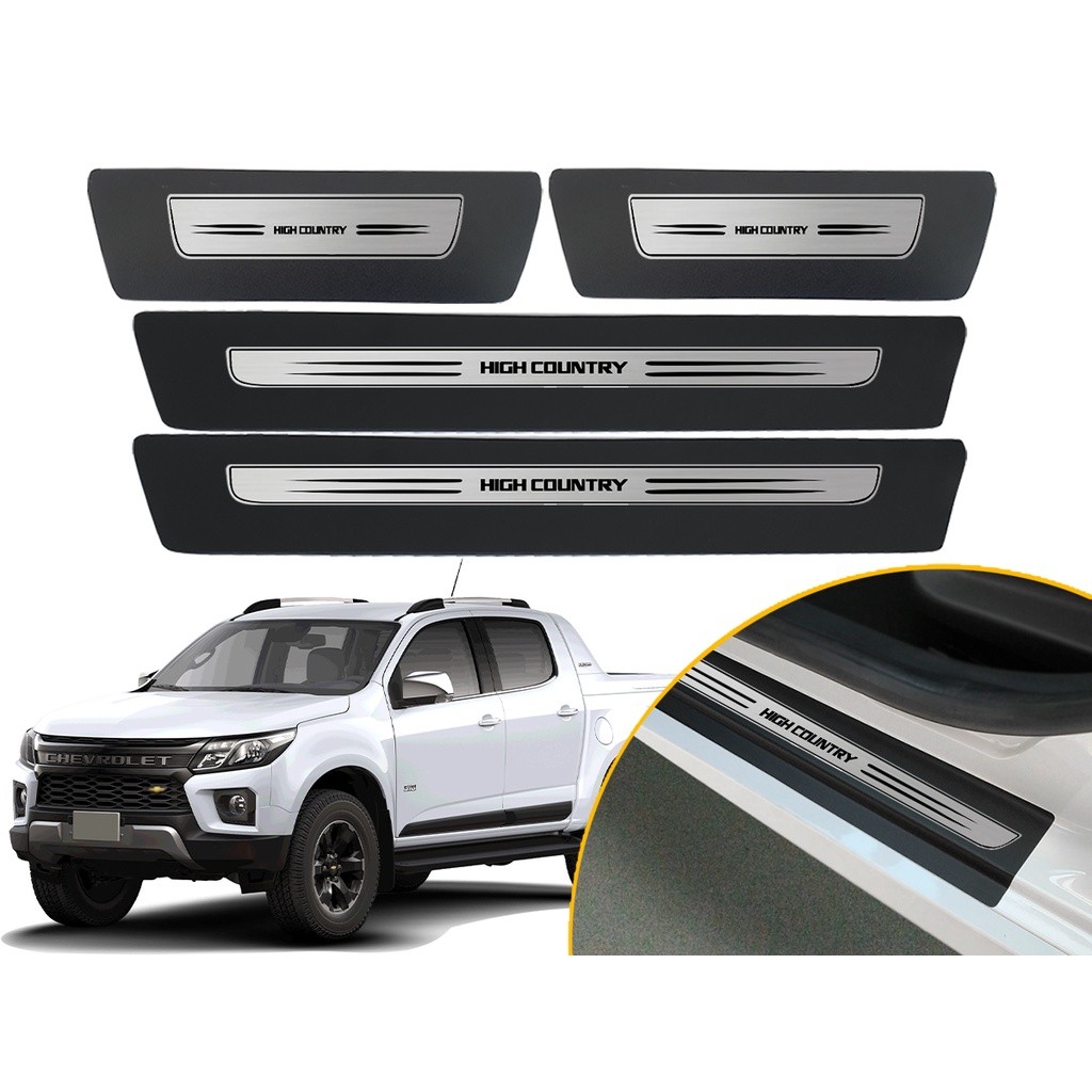 Jogo De Soleira Adesiva Porta Modelo Drop Chevrolet S10 High Country 2015 2016 2017 2018 2019 2020 2021 2022 2023