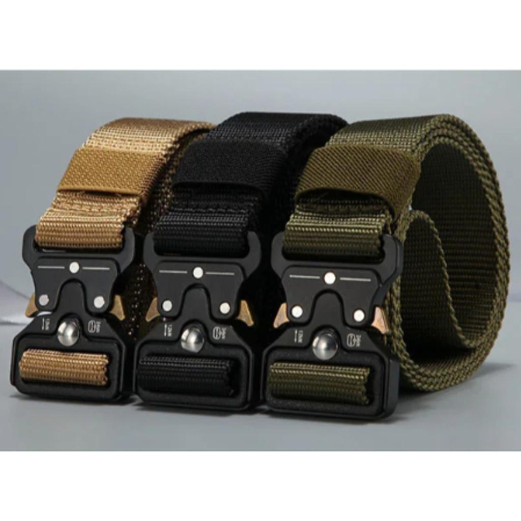 Moda Cinto Largo Masculino Nylon Fivela Liga de Zinco e Engate Rápido
