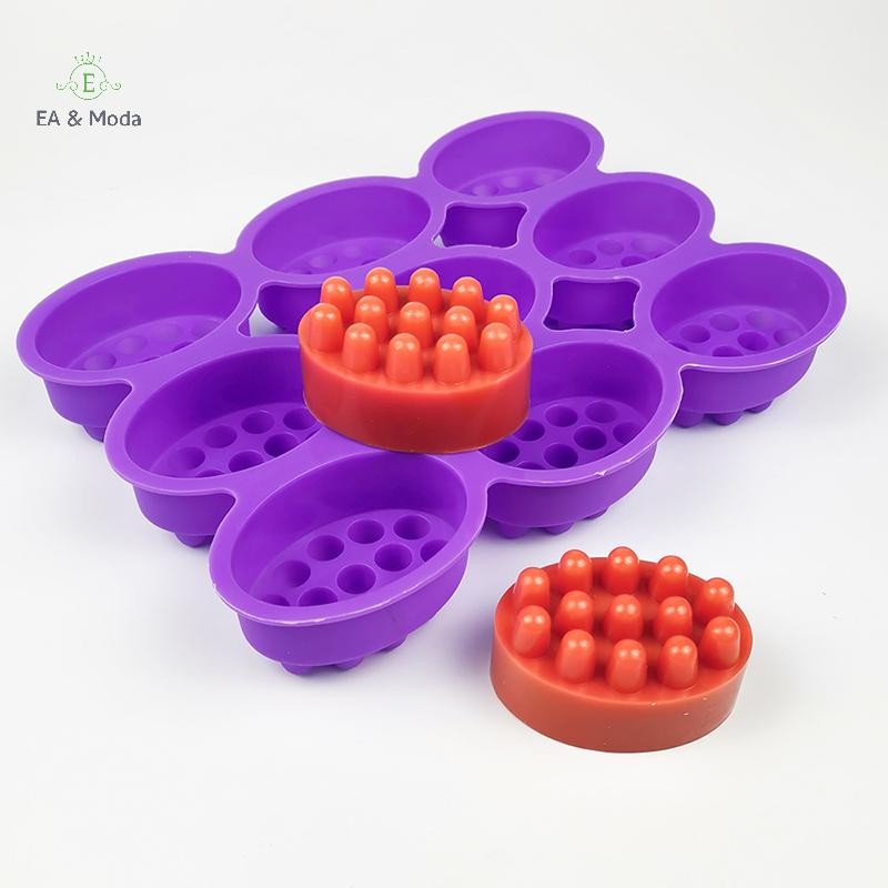 EA & Moda 3d Silicone Sabão Molde Massagem Forma Para Terapia Fazendo Ferramenta Oval Spa Artesanato Acessórios .