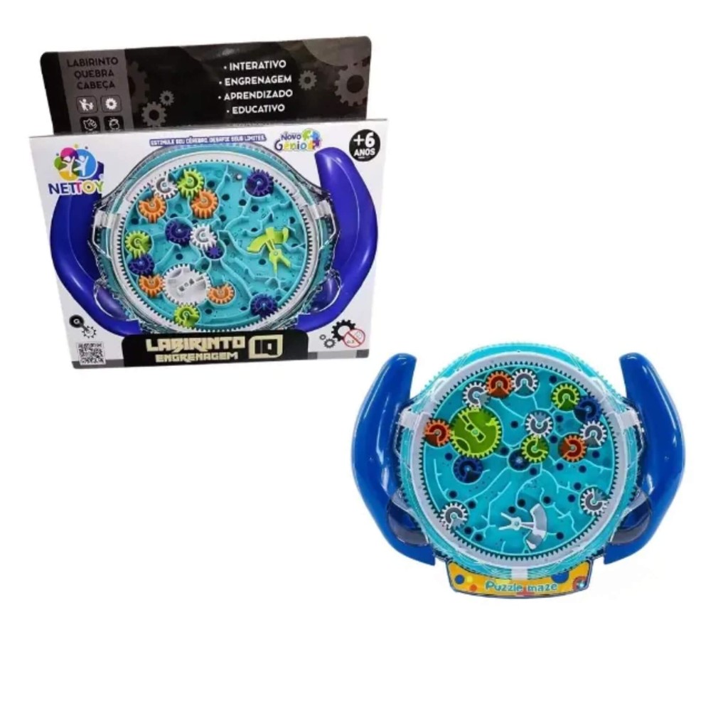 Brinquedo Infantil Educativo Desafio IQ Labirinto de Engrenagem Nettoy Raciocínio Lógica Jogo em Oferta na Shopee