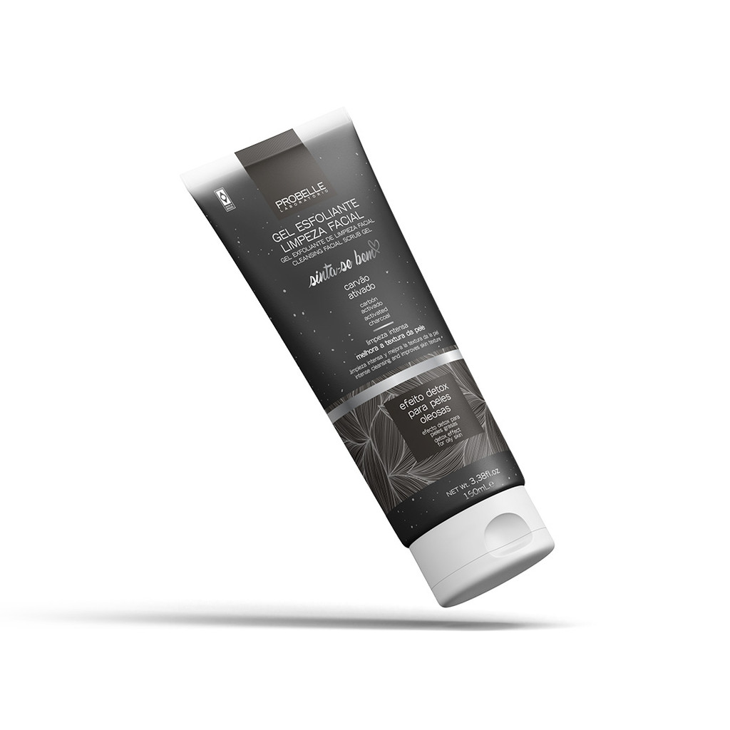 Gel Esfoliante Facial Carvão Ativado 160ml Probelle Laboratório