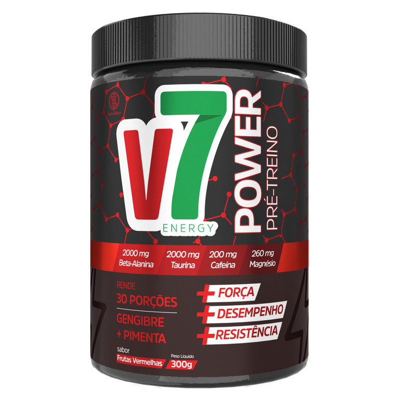 Pré Treino V7 Power 300g Frutas Vermelhas em Oferta na Shopee