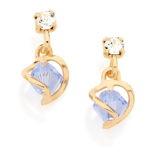 Brinco Cristal Colorido Zircônia Folheado Ouro Rommanel K118 em Oferta na Shopee