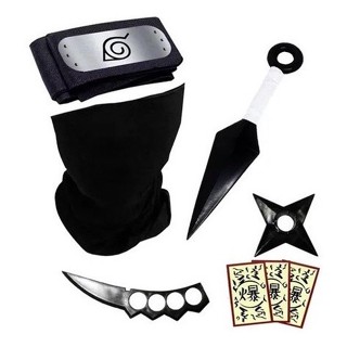 Kit Ninja Do Naruto Bandana Balaclava Kakashi Papel Bomba em Oferta na Shopee