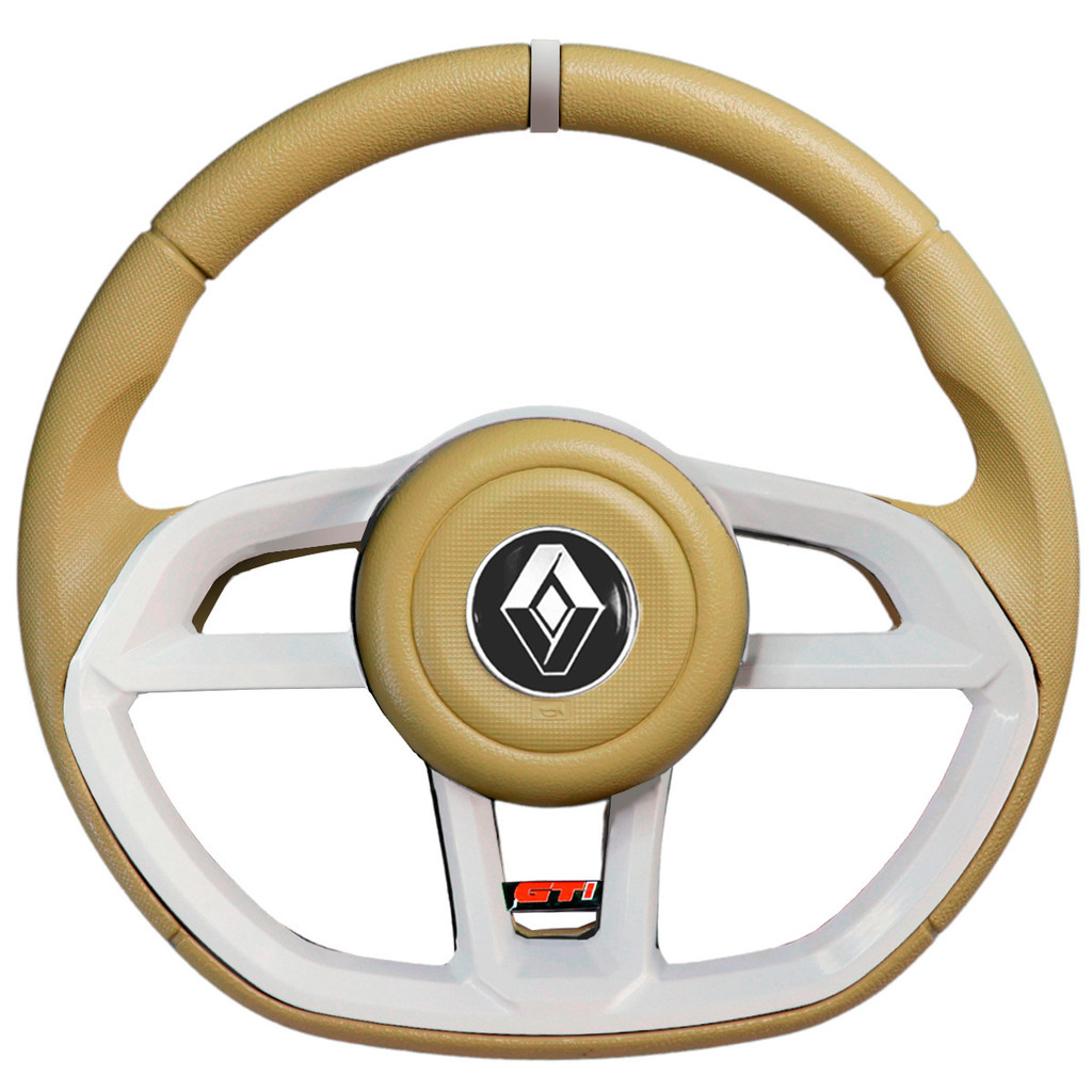 Volante GTI Bege Branco Sandero Logan Clio Duster Renault em Oferta na Shopee