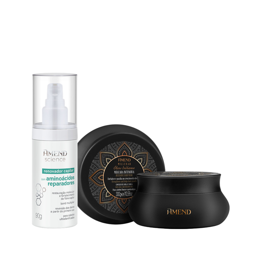 Amend Millenar Óleos Indianos Masc 300ml + Science Bond Repair Renovador Capilar 90ml